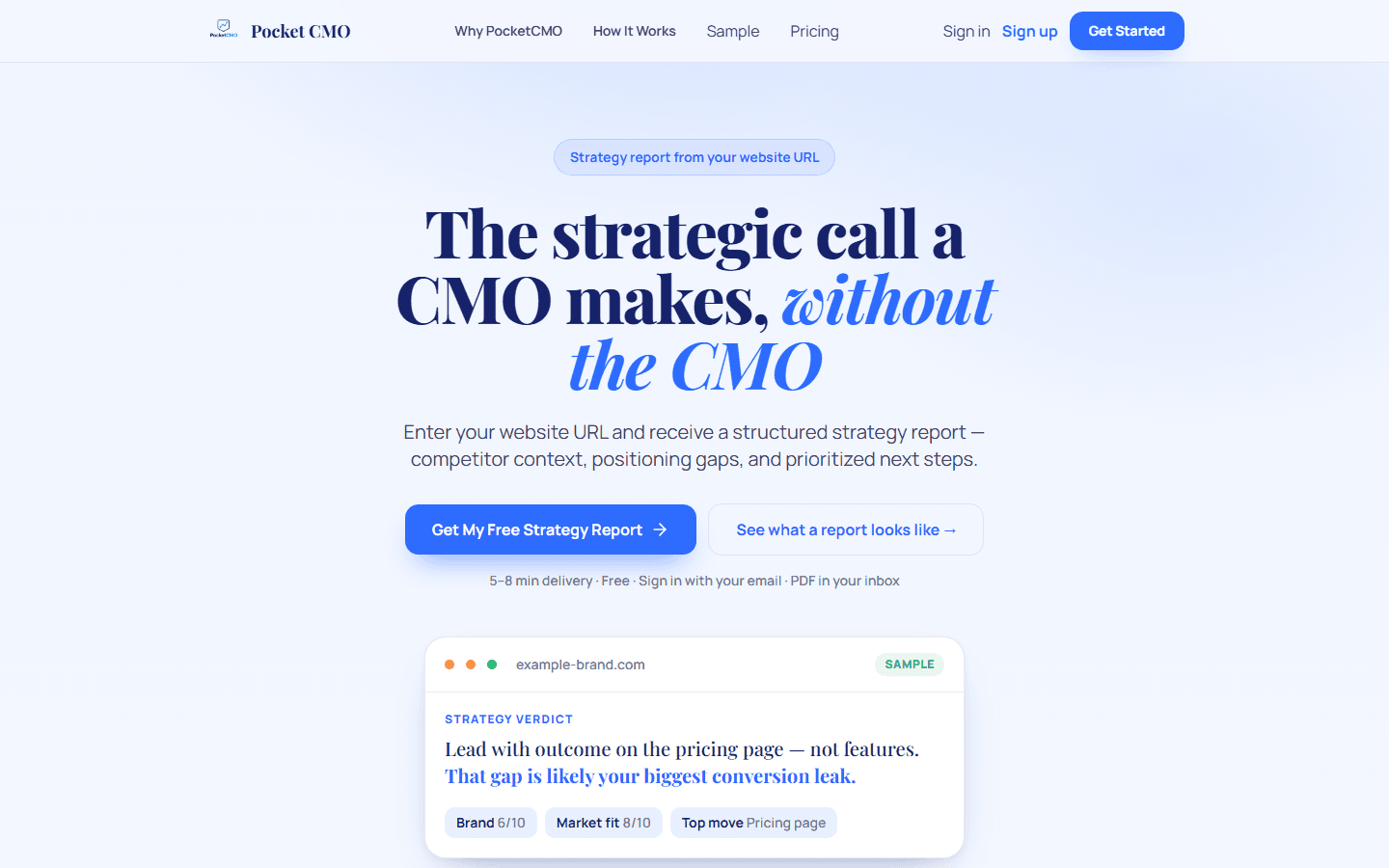 PocketCMO homepage